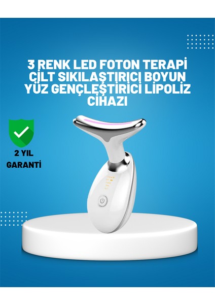 3 Modlu Boyun ve Yüz Bakım Cihazı – Ems Temizleme Sıcak Masaj ve Renkli Işık - ?65?86E8-8G5