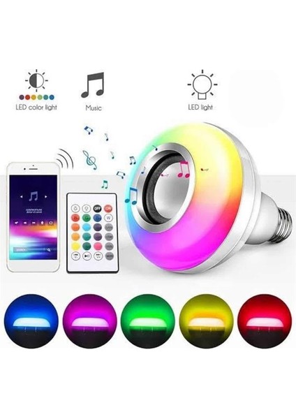 Bluetooth Hoparlör Akıllı Rgb LED Işık Renk Değiştirme Ses Bombası Ampül G? - ?85?79E4-1G7