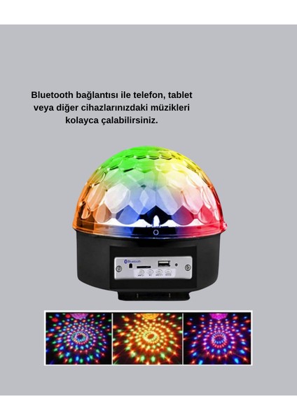 Bluetooth Hoparlörlü LED Disko Işığı Müzik Ritim Duyarlı ve Taşınabilir - ?98?85E6-0G5398 fiyatları