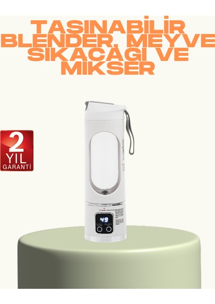 Şarjlı Taşınabilir Meyve Sıkacağı – 12 Bıçaklı Güçlü Blender - ?60?85E0-8G3060