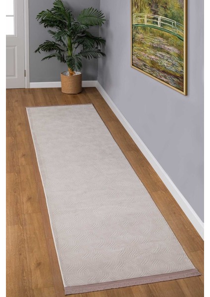 Bukle Kabartmalı Rölyef Kaymaz Tabanlı Yıkanabilir Salon,mutfak,koridor Bej Rayne Yolluk fırsatları