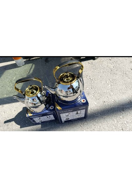 Vıcalına Çaydanlık Set Model Alman Markası Paslanmaz Çelik Çaydanlık &ocak Üstü Isıtıcı Ithal fiyatları