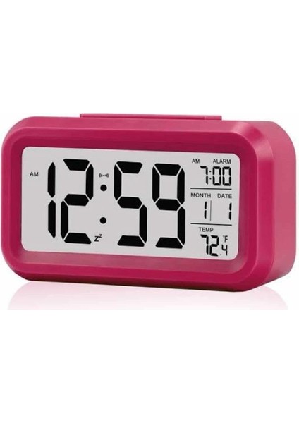 Işıklı Dereceli Masa Ofis Saati Alarmlı Termometre Takvim Çalar Saat - ?65?72E6-7G7865