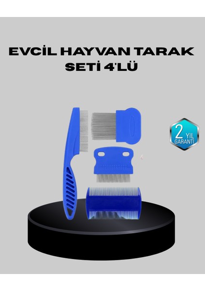 Evcil Hayvan Tüy Bakım Seti – 4’lü Paslanmaz Çelik ve Eco Plastik Kolay Temi - ?57?07E8-3G8