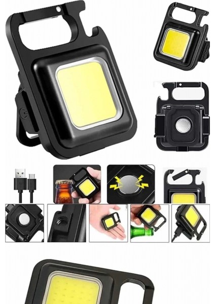 Işıldak USB Şarjlı Cep El Feneri Taşınabilir Mini LED Işık Çok Fonksiyonlu fiyatları