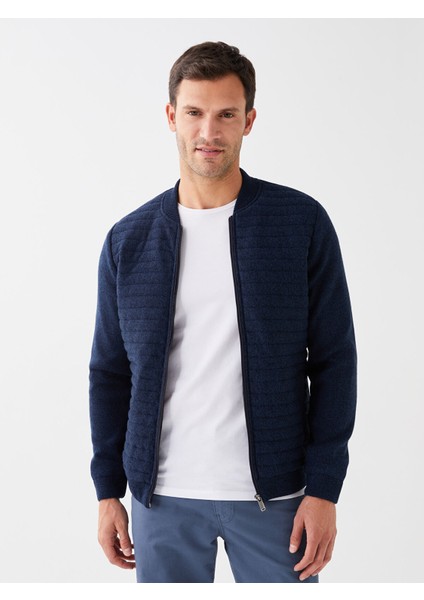 Yeni Sezon Standart Kalıp Kolej Yaka Erkek Triko Mont