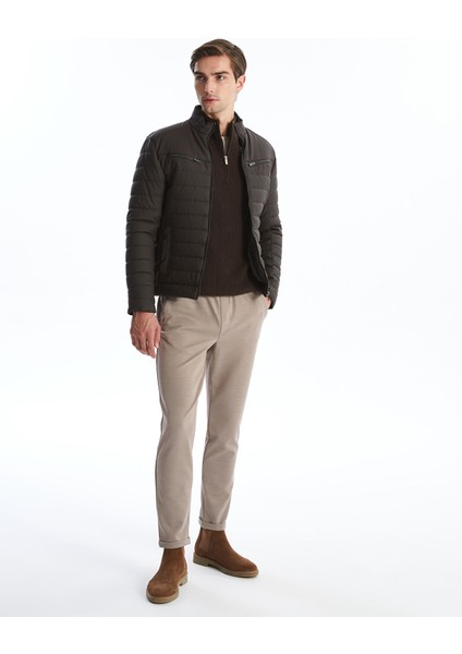 Yeni Sezon Slim Fit Dik Yaka Erkek Deri Görünümlü Mont fiyatları