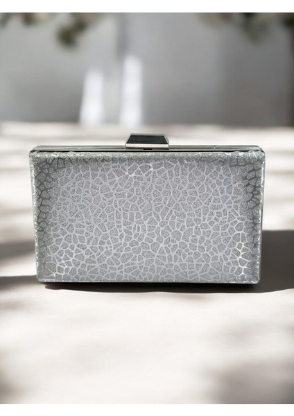 Gümüş Ithal Simli Desenli Kadın Abiye Çanta modelleri