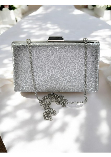 Gümüş Ithal Simli Desenli Kadın Abiye Çanta indirimleri