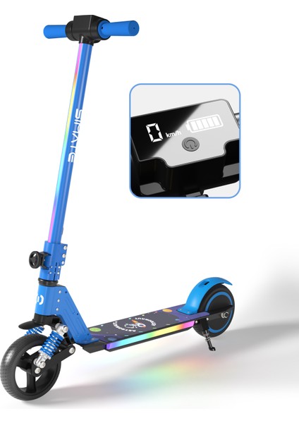 Elektrikli Çocuk Scooter - 130W, LED Işıklı, Amortisörlü (Dizlik ve Dirseklik Hediyeli) indirimleri