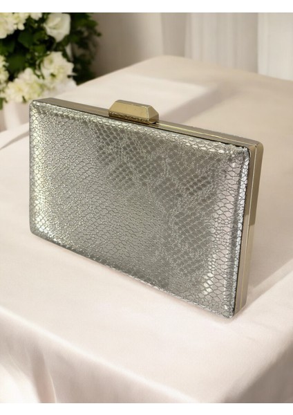 Altın Ithal Snake Yılan Lazer Sim Desenli Abiye Çanta fiyatları