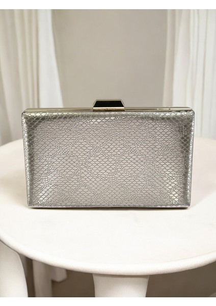 Altın Ithal Snake Yılan Lazer Sim Desenli Abiye Çanta modelleri