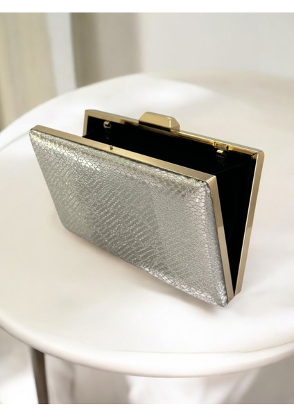 Altın Ithal Snake Yılan Lazer Sim Desenli Abiye Çanta fırsatları