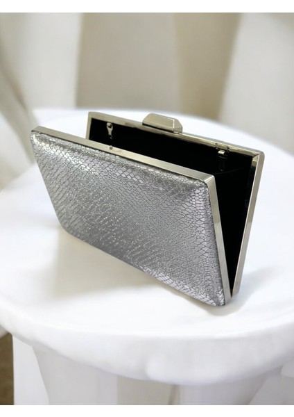 Platin Ithal Snake Yılan Lazer Sim Desenli Abiye Çanta fırsatları