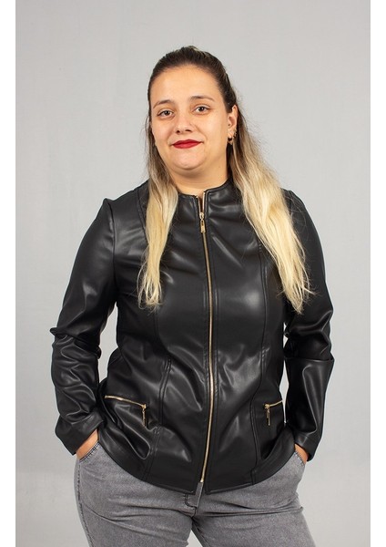 Yeni Sezon! Büyük Beden Suni Deri Içi Süet Siyah Mont Şıklık ve Sıcaklık Bir Arada fiyatları