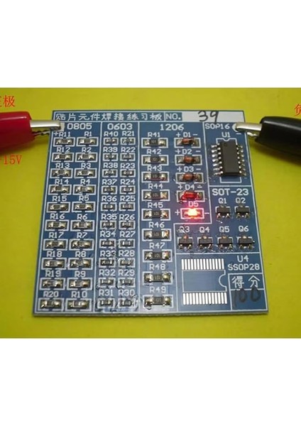 Smd Lehim Öğrenme Seti 62 Parça Smt Elektronik Eğitim Kiti Deney Pratikleme Kartı SOP14 0603 0805 indirimleri