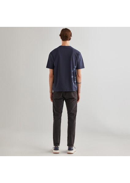 Erkek Lacivert Regular Fit Bisiklet Yaka Logolu T-Shirt fiyatları