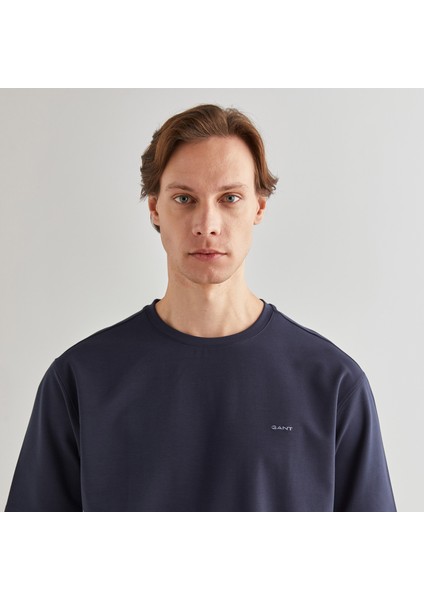 Erkek Lacivert Regular Fit Bisiklet Yaka Logolu T-Shirt fırsatları