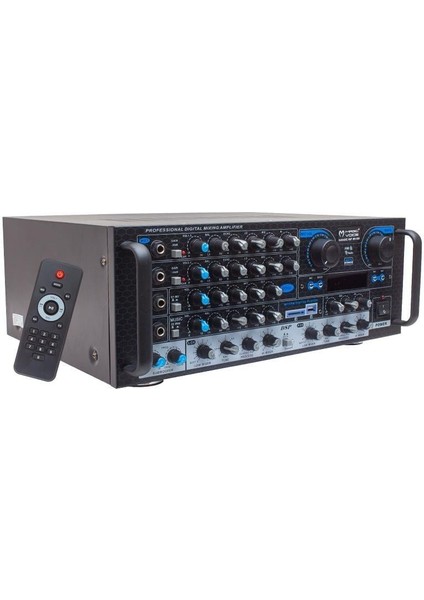 MV-550 2x100W USB/SD/Bluetooth 4 Mikrofon Girişli Stereo Mixer Amfi