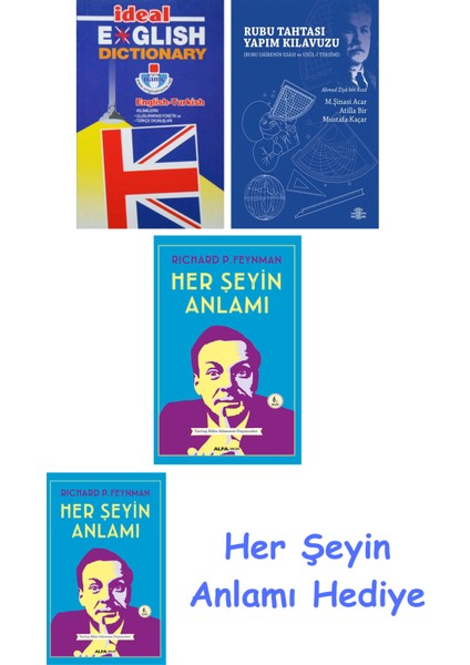 Ideal English Dictionary + Rubu Tahtası Yapım Kılavuzu + Her Şeyin Anlamı + Her Şeyin Anlamı