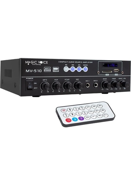 MV-510 50 Watt Usb-Sd-Bluetooth Girişli Hat Trafolu Ses Mixer