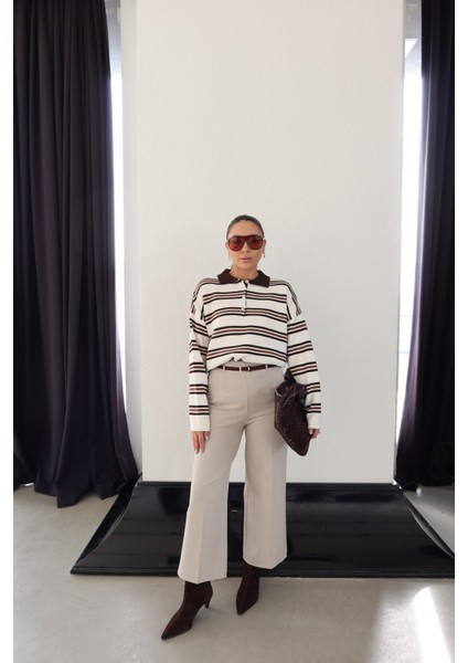 Geniş Kalıp Kemerli Kumaş Pantolon