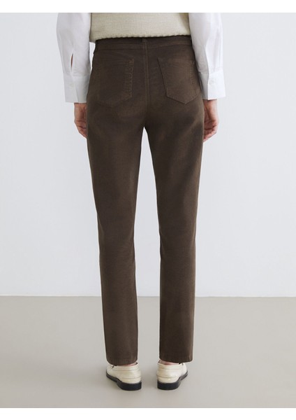 Yeni Sezon Dar Fit Kadife Kadın Pantolon fırsatları