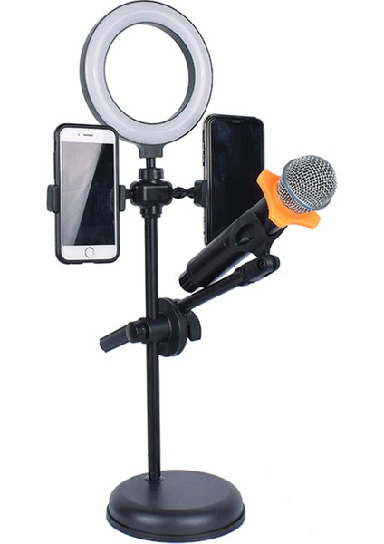 Profesyonel 4 In 1 Discord Youtuber Yayıncı Canlı Yayın Telefon Mikrofon Standı Işıklı 4 Lü Stand