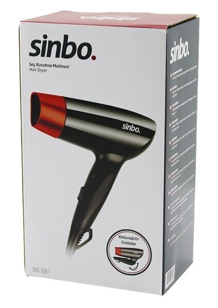 SAÇ KURUTMA - FÖN MAKİNESİ KATLANIR - SEYAHAT TİPİ 2 HIZ AYARI- ASKI KANCASI- YOĞUNLAŞTIRICI SHD-7097 (5264)