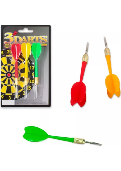 3lü Metal Dart Oku 3 Adet Metal Uçlu Paslanmaz Dart Oku Yedek Dart Okları
