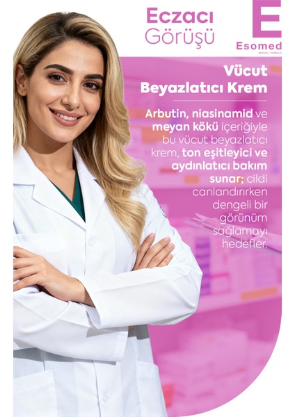 Vücut Beyazlatıcı Diz,Dirsek, Koltuk Altı, Özel Bölge Bikini Genital Bölgesi Kararma Karşıtı Krem 50ml modelleri