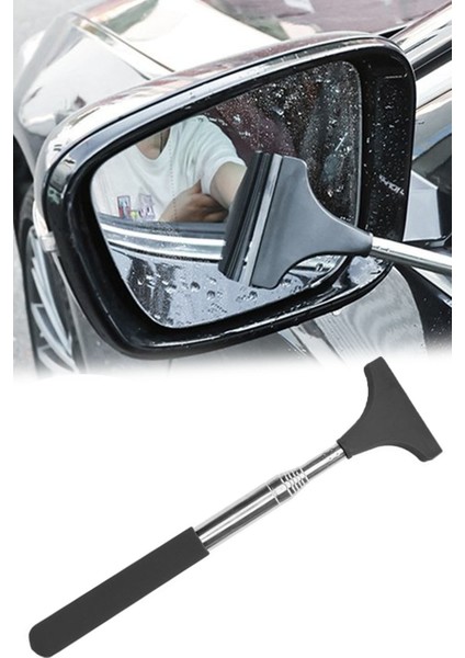 Teleskopik Uzayıp Kısalabilen Oto Ayna Cam Silme Aparatı Araç Cam Silecek Portatif Tasarım