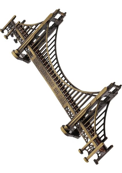 Vintage Metal Golden Gate Köprüsü 18 cm Biblo Metal Köprü Dekor Obje Konsept Hediyelik