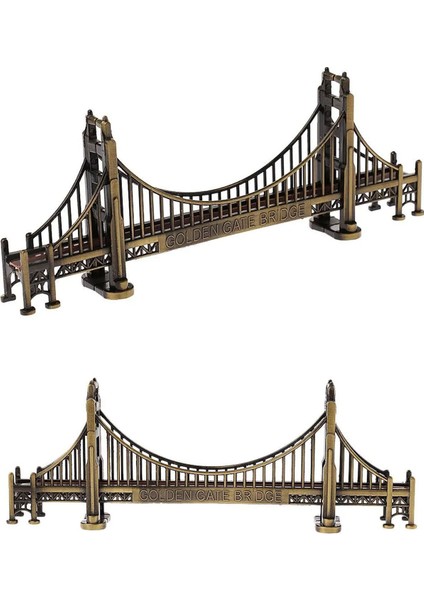 Vintage Metal Golden Gate Köprüsü 18 cm Biblo Metal Köprü Dekor Obje Konsept Hediyelik fiyatları