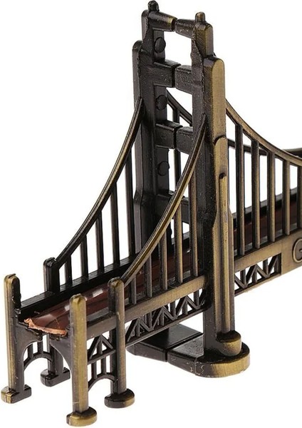 Vintage Metal Golden Gate Köprüsü 18 cm Biblo Metal Köprü Dekor Obje Konsept Hediyelik modelleri