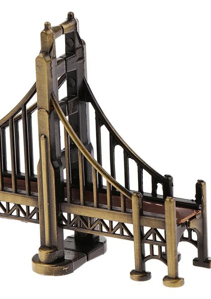Vintage Metal Golden Gate Köprüsü 18 cm Biblo Metal Köprü Dekor Obje Konsept Hediyelik