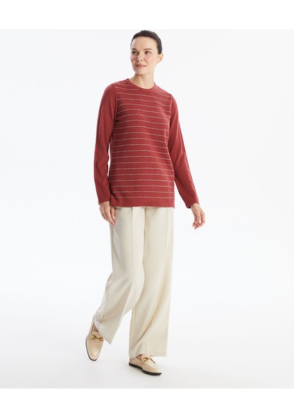 Yeni Sezon Bisiklet Yaka Çizgili Uzun Kollu Kadın Triko Kazak fiyatları