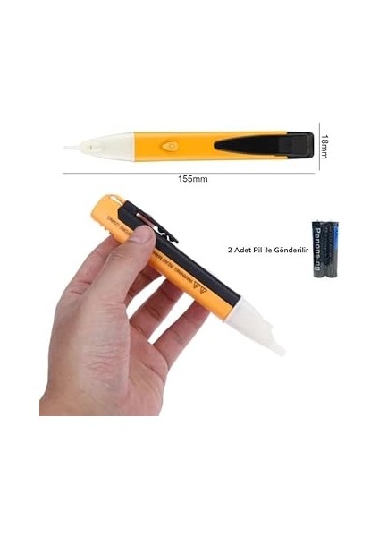 Dedektörlü Temassız Işıklı Kablo Voltaj Test Elektrik Kaçak Dijital Kontrol Kalemi Cihazı indirimleri