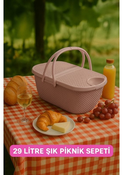 Hasır Piknik Sepeti – Şık ve Dayanıklı Tasarım | Aile Piknikleri Için Ideal Seçim