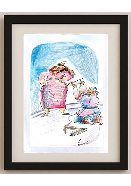 Mohammad Ali Baniasadi 29X21CM Orijinal Karikatür Tablo