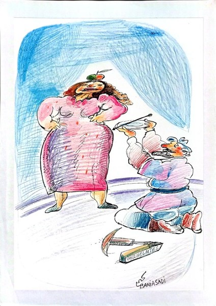 Mohammad Ali Baniasadi 29X21CM Orijinal Karikatür Tablo modelleri