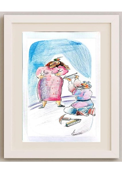 Mohammad Ali Baniasadi 29X21CM Orijinal Karikatür Tablo fırsatları