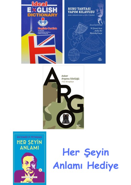 Ideal English Dictionary + Rubu Tahtası Yapım Kılavuzu + Asker Argosu Sözlüğü + Her Şeyin Anlamı