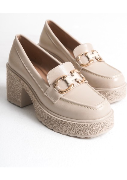 Lofin Toka Detaylı Kadın Loafer Ayakkabı