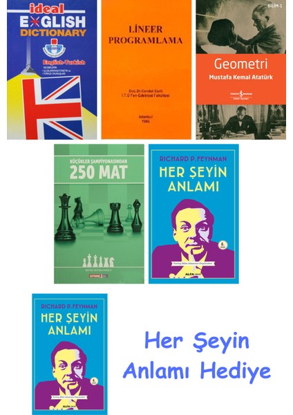 Ideal English Dictionary + Lineer Programlama + Geometri + Küçükler Şampiyonasından 250 Mat + Her Şeyin Anlamı + Her Şeyin Anlamı