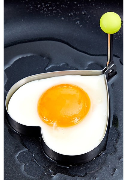 1 Adet Yumurta Pişirme Kalıbı Kalp Şekilli Yumurta Kalıbı Pratik Paslanmaz Mutfak Kalıbı Kalp