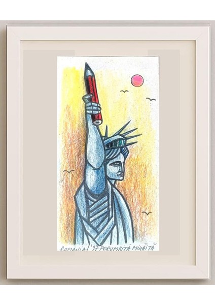 Mihaita Porumbita 21X11CM Orijinal Karikatür Tablo modelleri