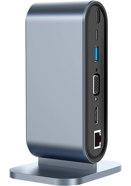USB C To Hdtv + VGA + 7 Ports Hub + Sd/tf Readcarder Sb C Hub Dizüstü Bilgisayar Bağlantı Istasyonu, VGA ile 12'si 1 Arada Dock, HDMI 4k, 100MBPS Ethernet, 3 x Usb-A 3.0 ve 100W Usb- ZR773 fırsatları