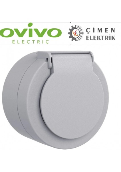 Gri Kapaklı Topraklı Priz Sıva Üstü fiyatları