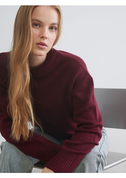 Yeni Sezon Bisiklet Yaka Kadın Triko Kazak